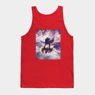 Panda Riding Unicorn Dinosaur on Taco Tank Top